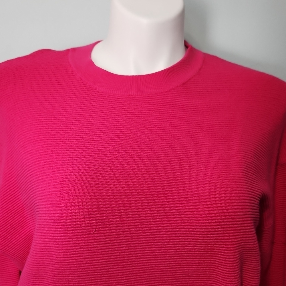 Nine West Bright Pink Ribbed Sweater - Picture 3 of 14
